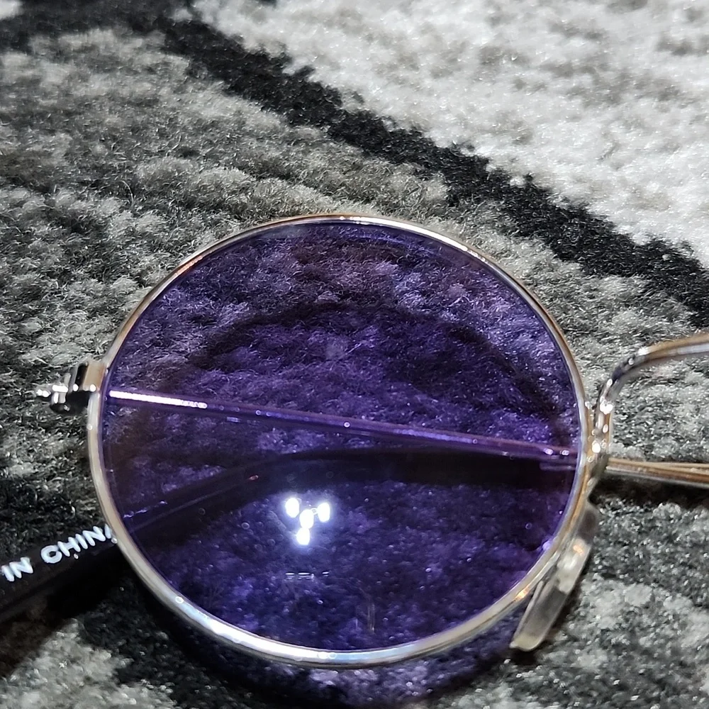 VINTAGE UNIQUE KIDS UNISEX METAL-FRAMED ROUND COLORED TINTED LENNON SUNGLASSES